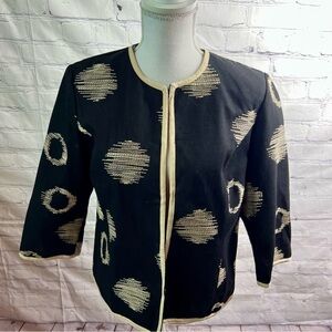 TWEEDS Embroidered 3/4 Sleeve Blazer Medium